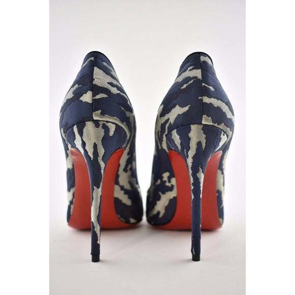 Christian Louboutin Pigalle Follies 100 Blue Camo JQ Camouloubi Heel Pump 38.5 - Picture 11 of 11